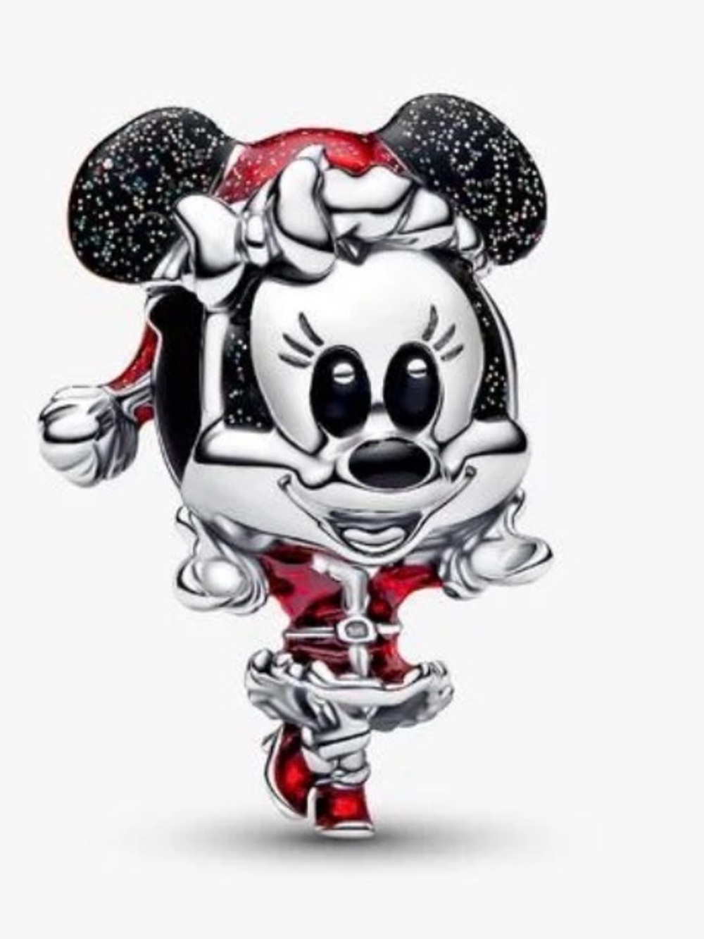 PANDORA DISNEY MINNIE MOUSE SANTA HAT HOLIDAY STERLING SILVER CHARM